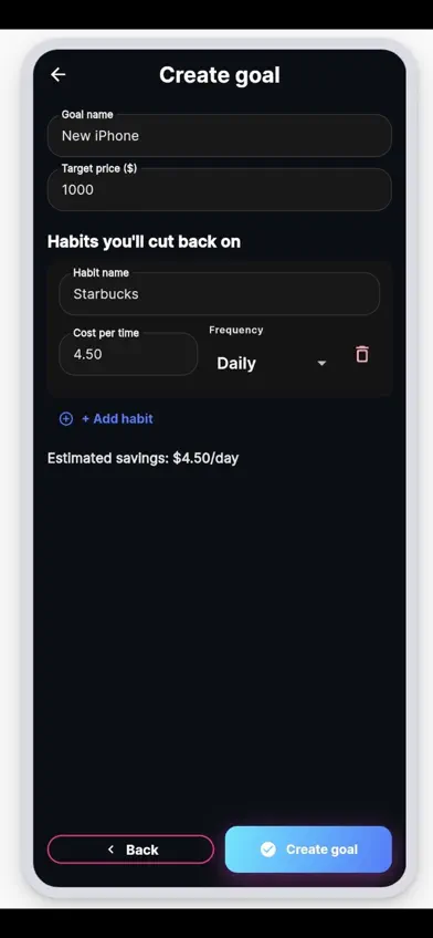 MoneyHabit App screenshot 2