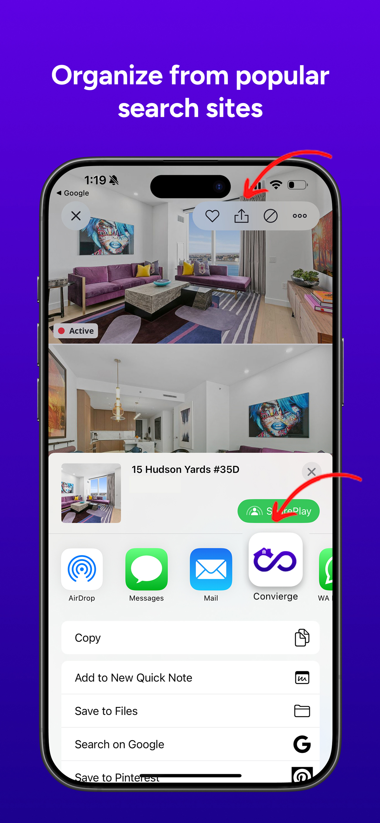 Convierge Organize Home Search