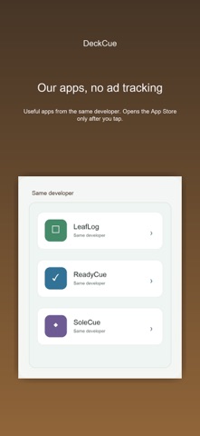DeckCue Deck Care iPhone screenshot