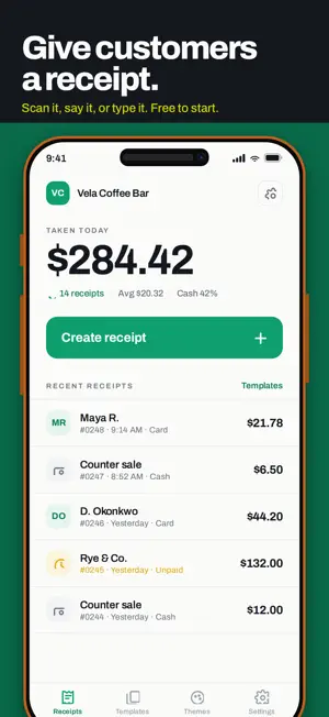 Tearoff: AI Receipt Maker screenshot 1
