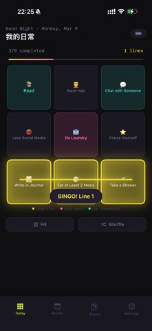 Bingo Life: Gamified To-Do iPhone screenshot