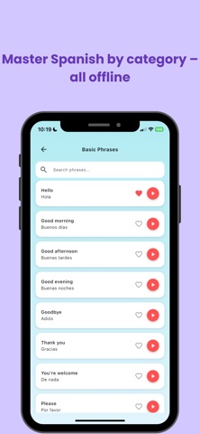 Spanish Phrasebook screenshot
