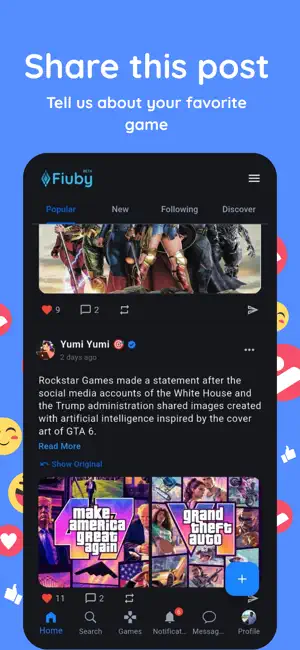 Fiuby Gaming Social Media screenshot 1
