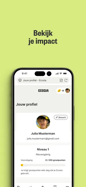 Ecosia: Zoek en plant bomen iPhone screenshot 3