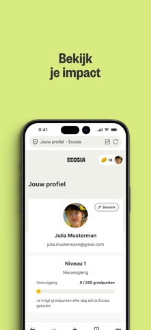 Ecosia: Zoek en plant bomen iPhone screenshot 3
