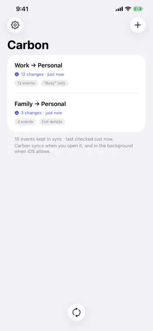 Carbon - Calendar Mirror screenshot 1