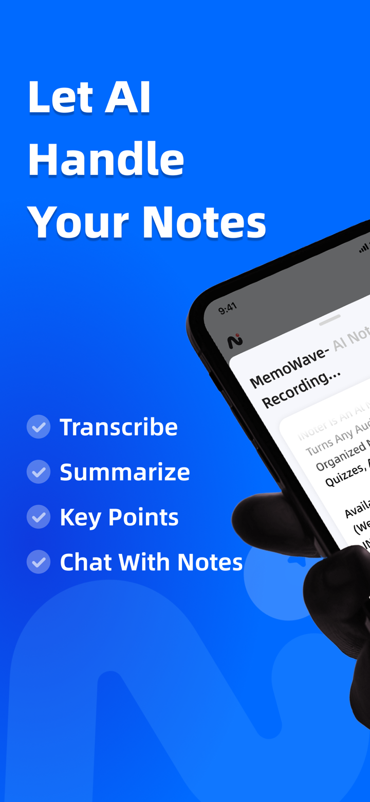 Smart AI Note Taker: MemoWave screenshot 1