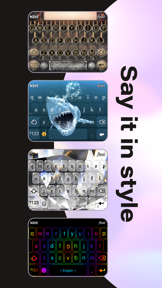 #3. Wave AI Keyboard - Fonts&Skins (iOS) Podle: Wave Design Studio