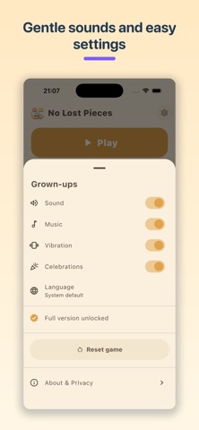 No Lost Pieces: Wooden Puzzle iPhone screenshot