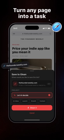 Glean - Act on bookmarks Screenshot 3 of 7
