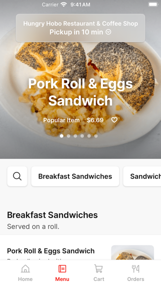 Hungry Hobo Coffee Shop iPhone screenshot 2 - Food & Drink app