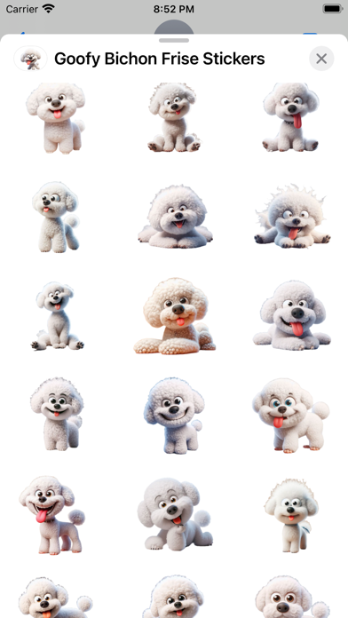 Screenshot #1 pour Goofy Bichon Frise Stickers