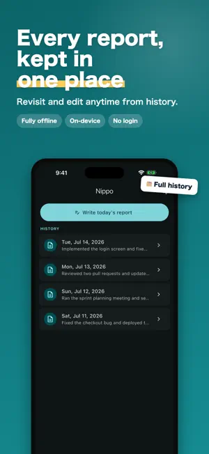Nippo: Daily Report Maker screenshot 4