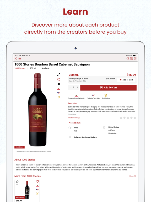 Garfield's Beverage iPad screenshot 4 - Shopping app