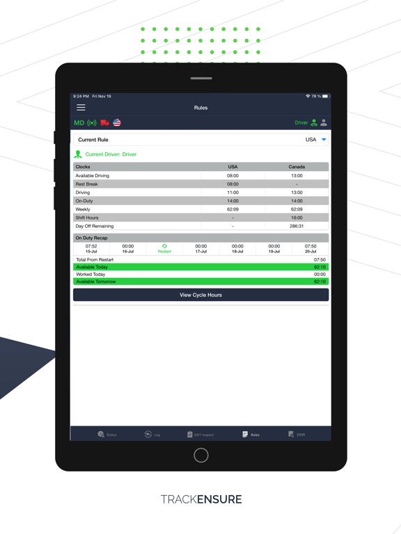 TrackEnsure ELD iPad screenshot 5 - Business app