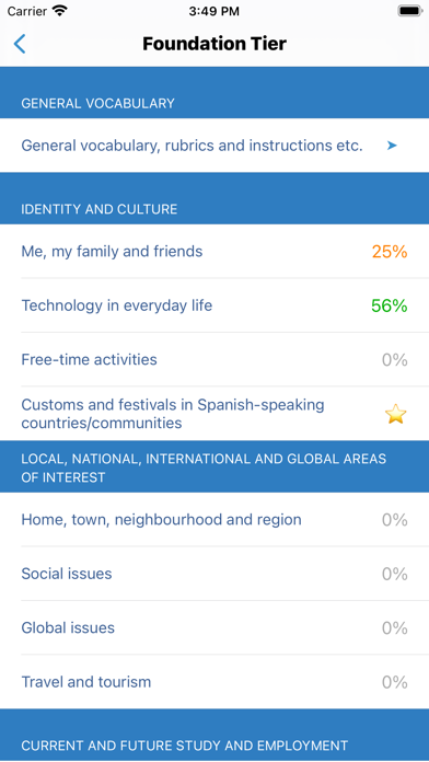 cRaMiT Spanish GCSE Vocabulary Screenshot