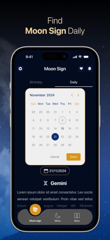 Moon Phase Calendar & Widget screenshot