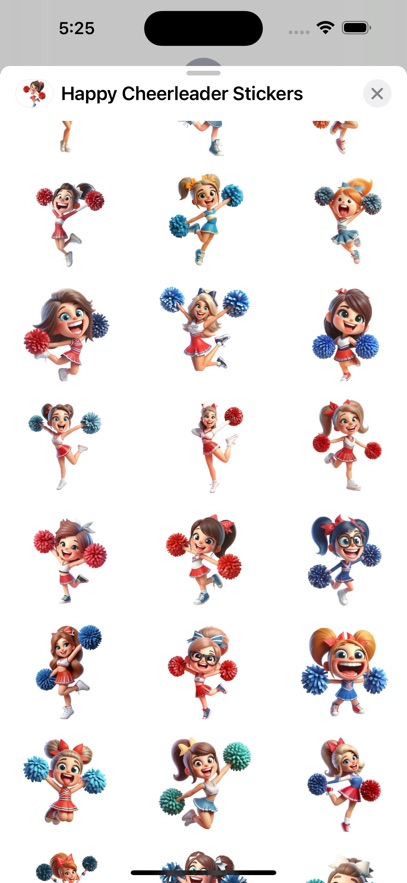 Happy Cheerleader Stickers