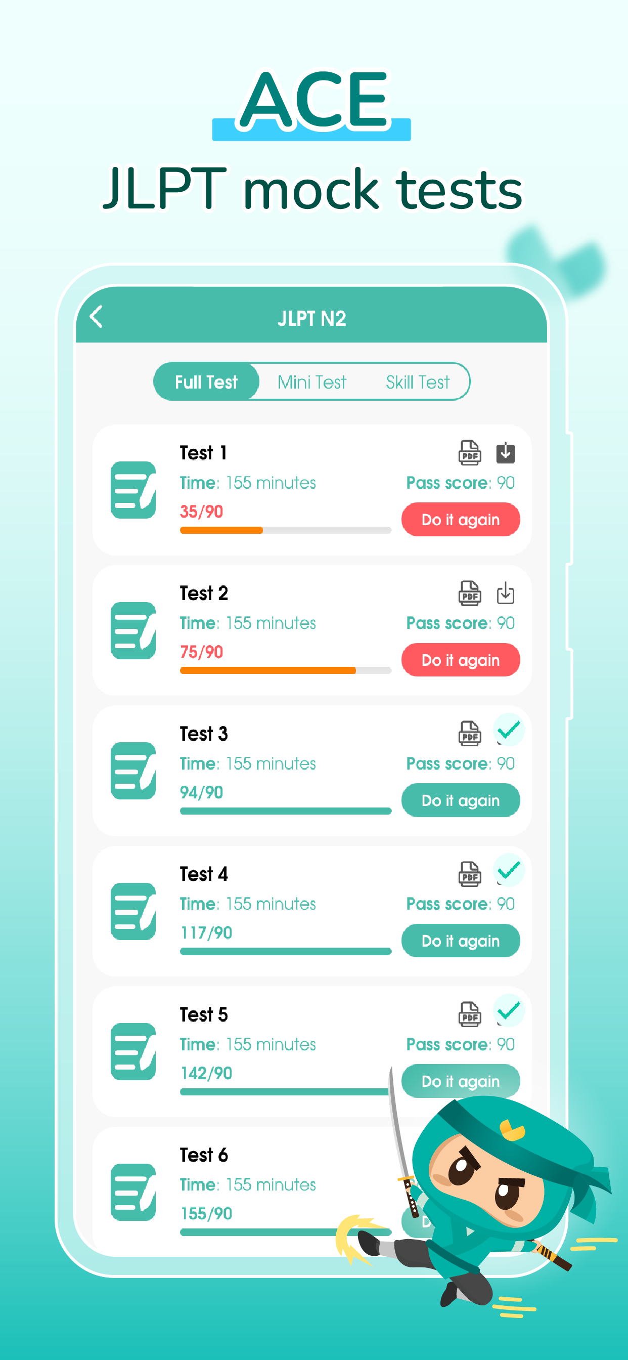 Migii JLPT: JLPT test N5-N1