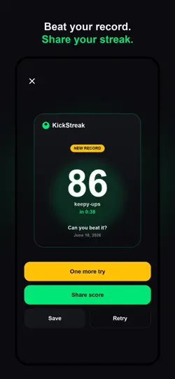 Screenshot von Kick Streak Challenge auf dem iPhone 2