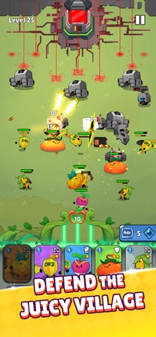 Juicy Defend - Fruit vs Robot Screenshot 2 of 8