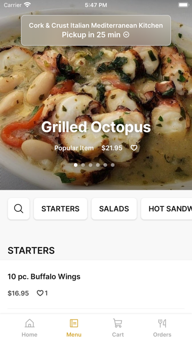 Cork & Crust Restaurant iPhone screenshot 2 - Food & Drink app