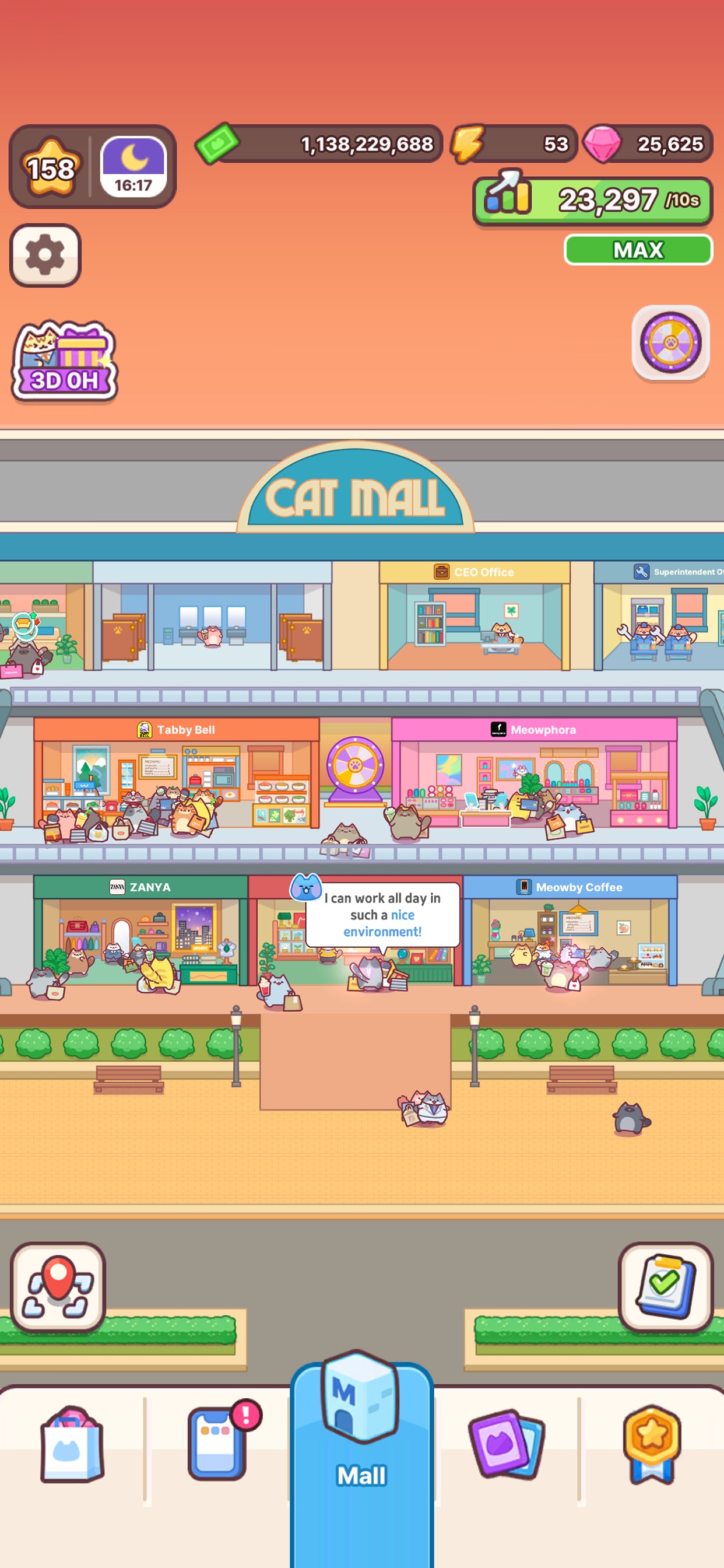 Screenshot 3 of Cat Mall: Idle Shopping Tycoon