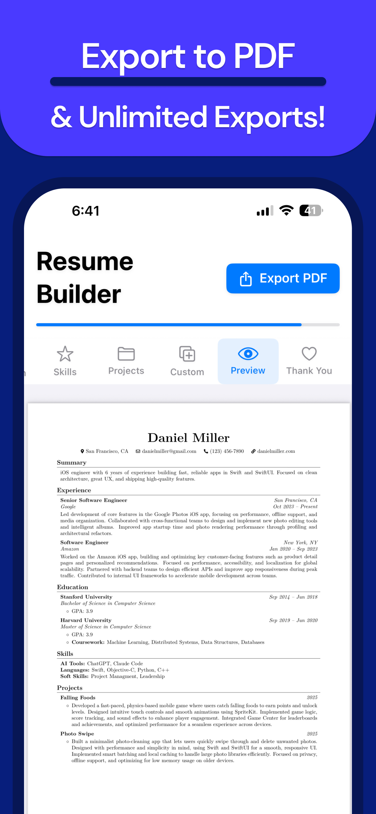 CV Maker - PDF + LaTeX screenshot 4