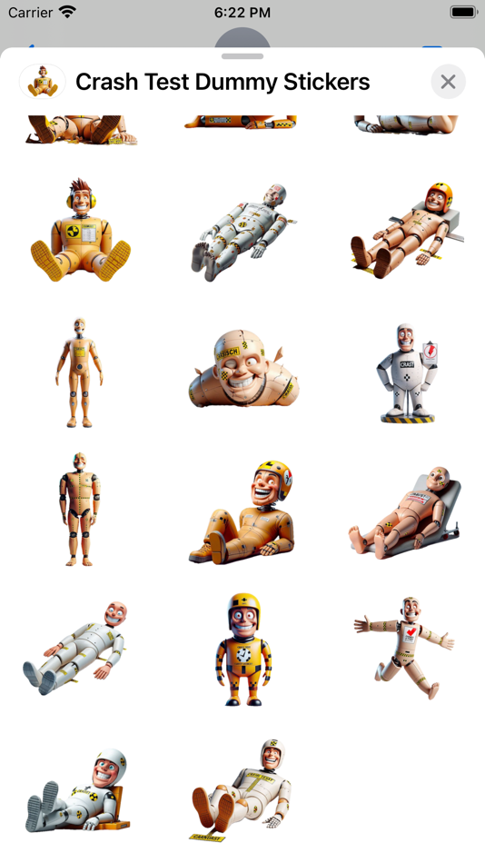 #3. Crash Test Dummy Stickers (iOS) Podle: Paul Scott