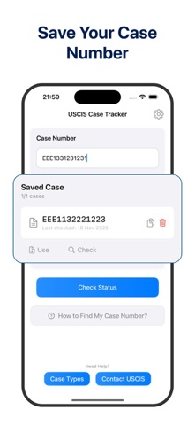 USCIS Case Tracking Assistant Screenshot 2 of 5