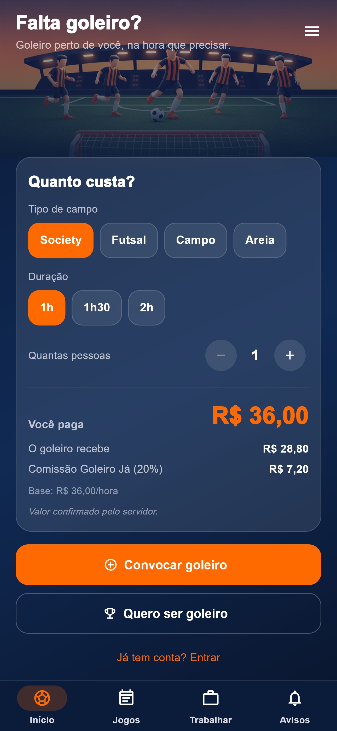 Screenshot 1 of Goleiro Já
