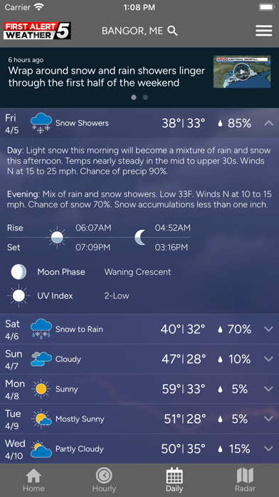 WABI TV5 Weather App Screenshot