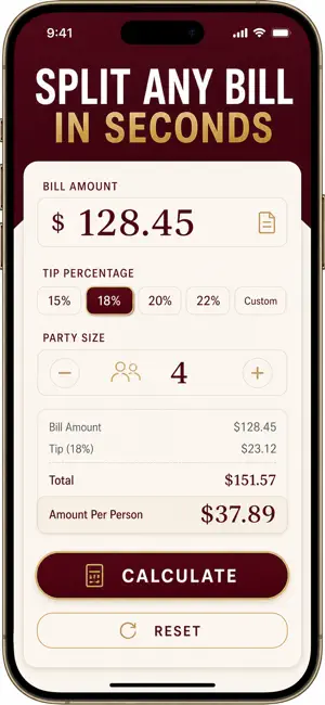 Tip Calculator Bill Splitter screenshot 1