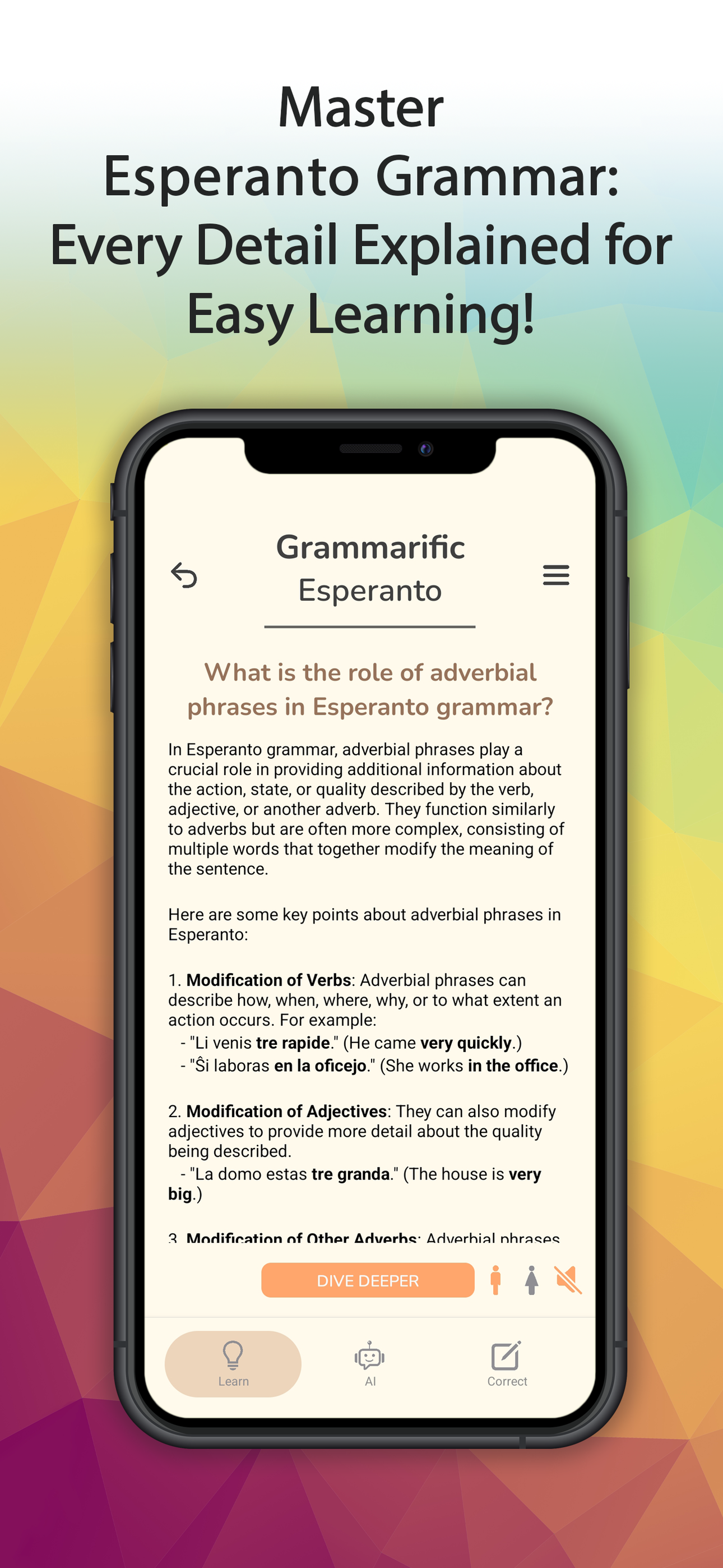 Grammarific: Esperanto Grammar screenshot 4