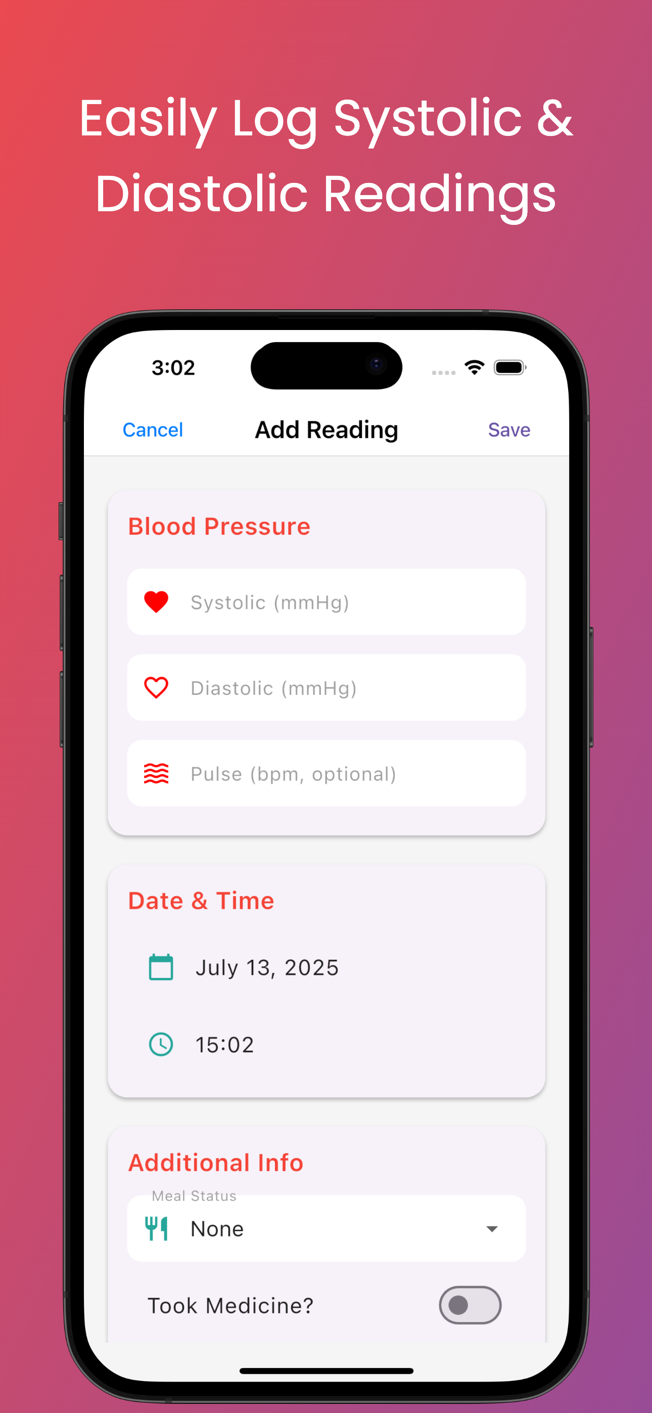 Blood Pressure Log Max
