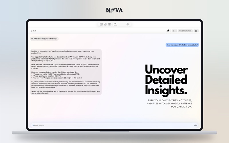 Nova - The Smart Journal iPhone screenshot
