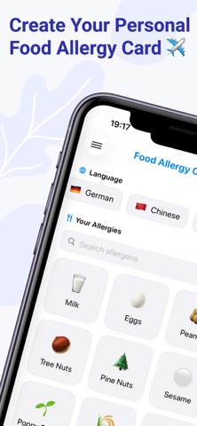 Food Allergy Travel Card screenshot