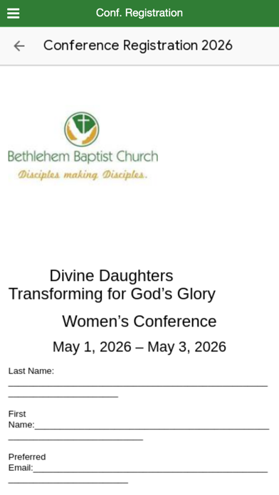 Bethlehem Baptist Church screenshot