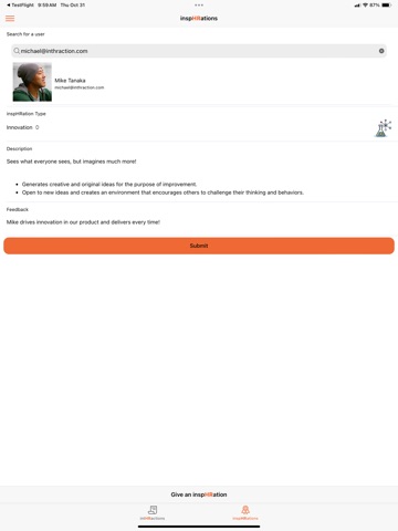 intHRaction iPad screenshot