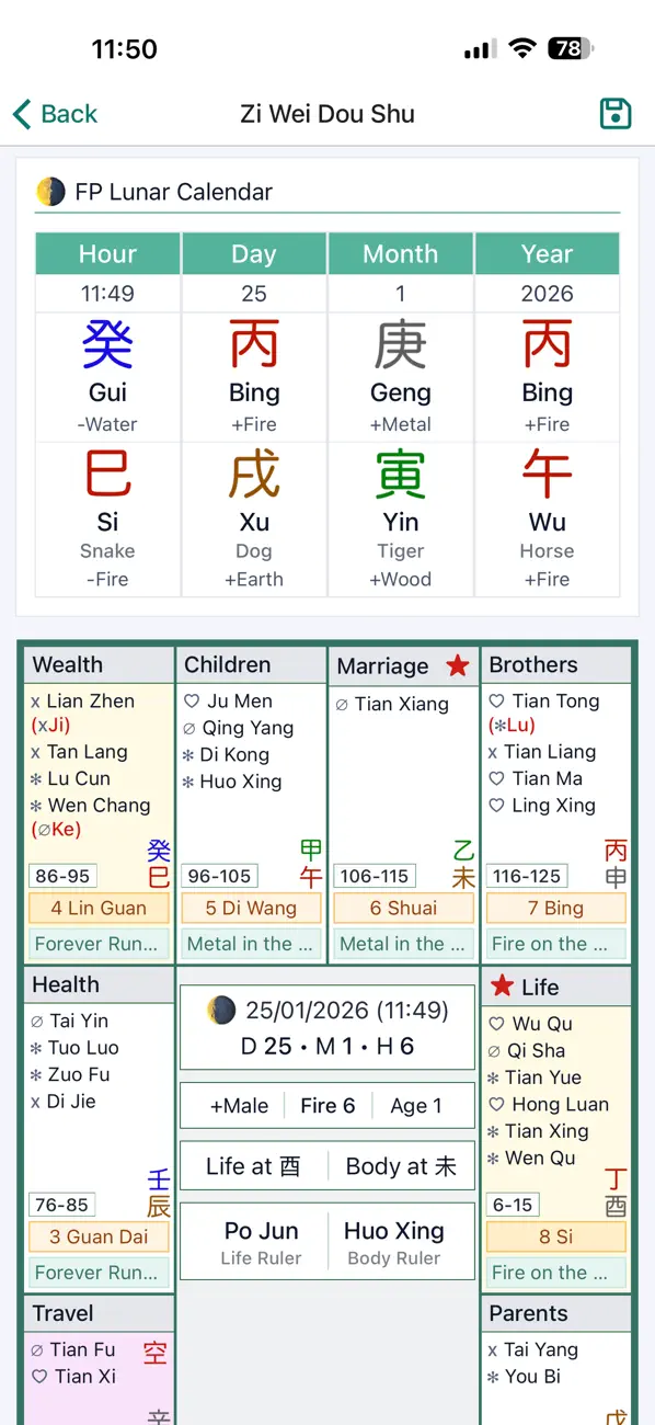 Screenshot #3 pour Zi Wei Dou Shu Astrology