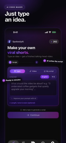 SpokeslyAI Shorts: AI Videos screenshot