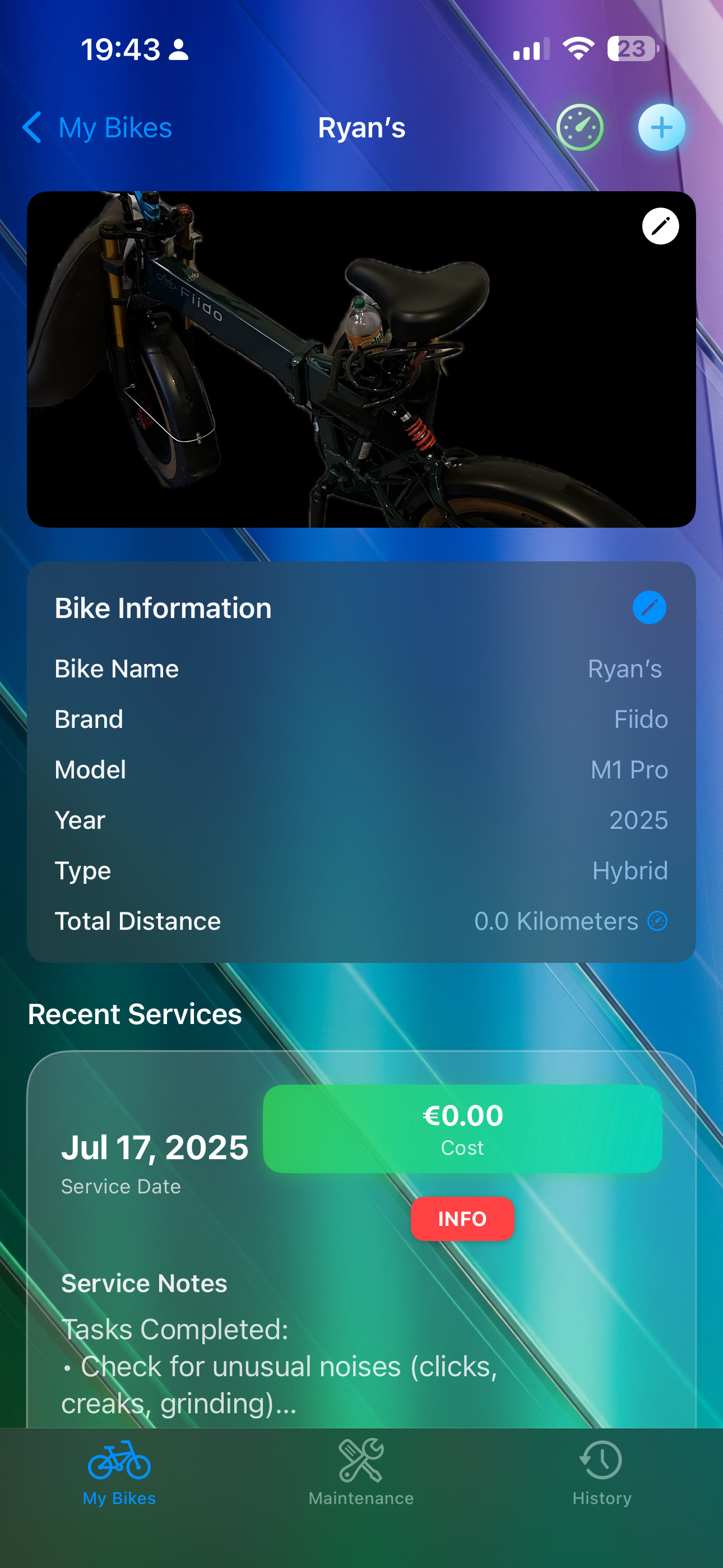 RD Bike maintenance Records