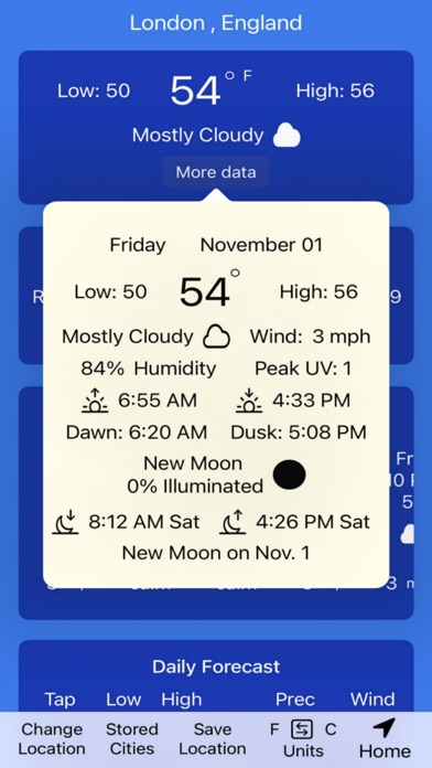 Historical Weather Screenshot