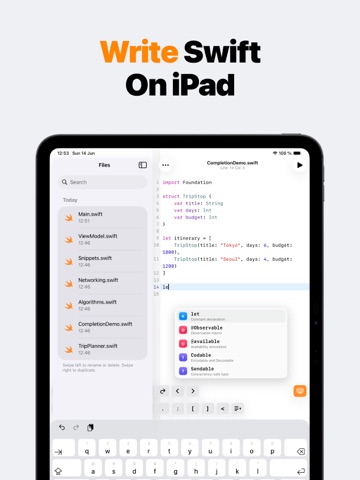 Swift Code Coding: SwiftMate iPad screenshot 2