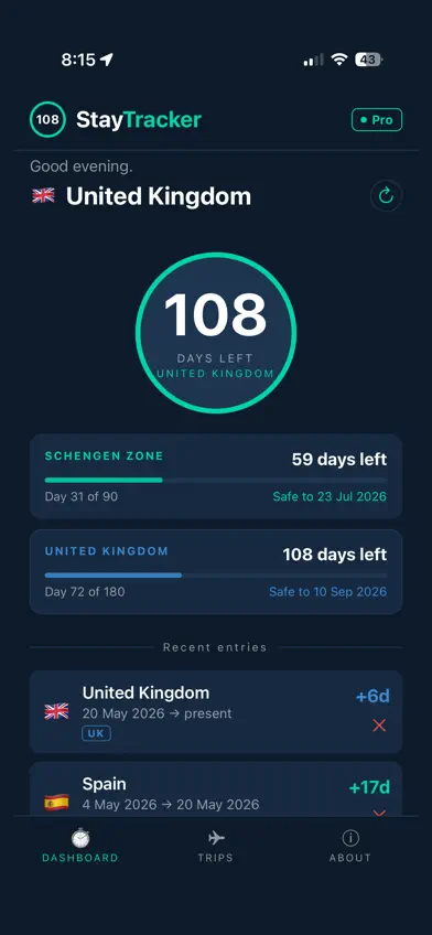 StayTracker: Visa-Free Travel screenshot 3