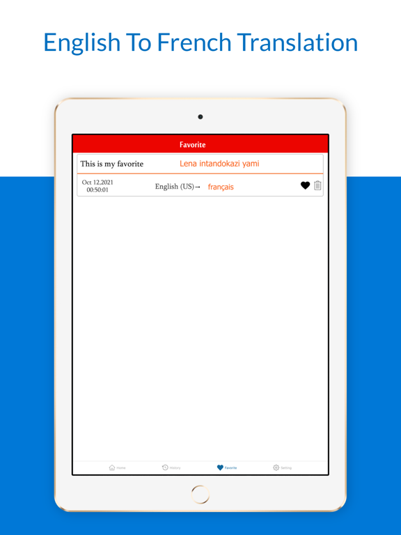 English To French Translation iPad screenshot