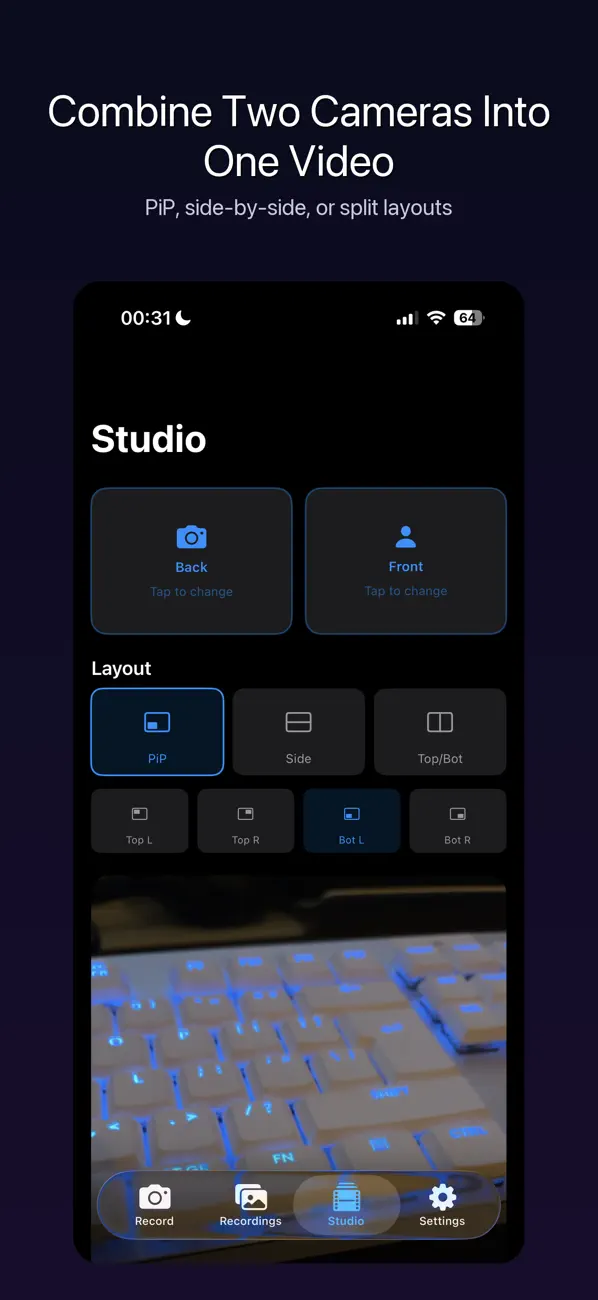 Screenshot #2 pour CamDuo: Dual Camera