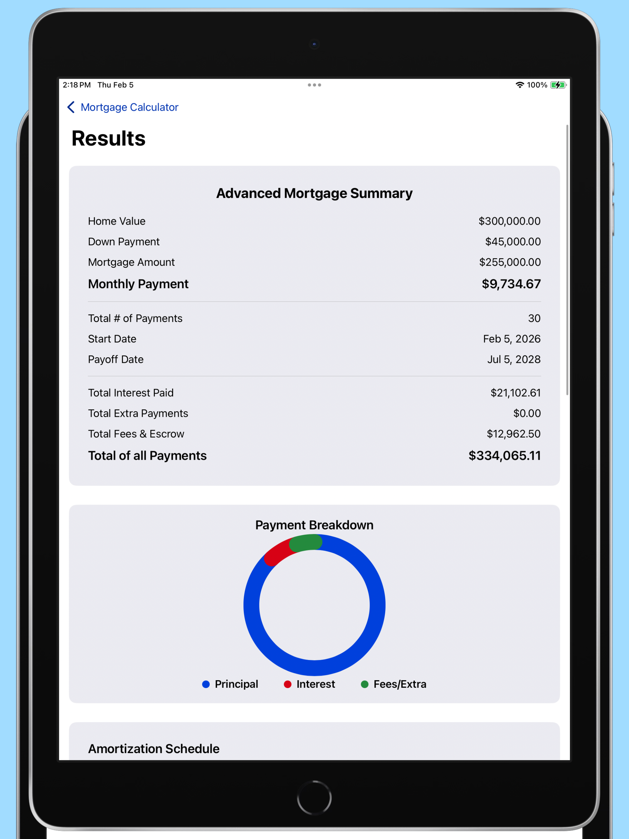 Mortgage Calculator - Advanced