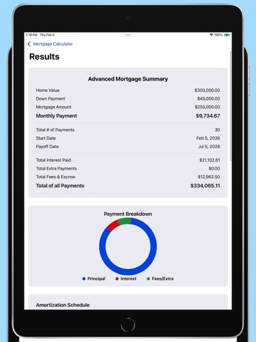 Mortgage Calculator - Advanced iPad screenshot