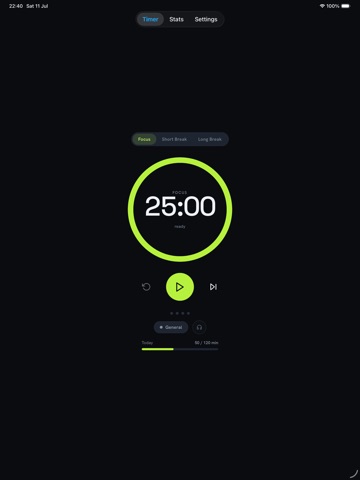 Halo: Pomodoro Focus Timer iPad screenshot